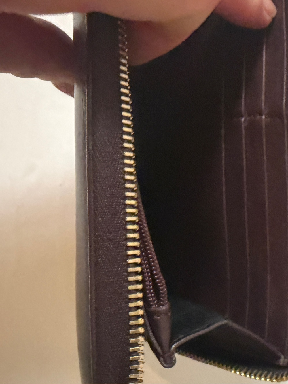 Saint Laurent Dark Brown Leather Wallet with Gold Y Hardware - Picture 11 of 15